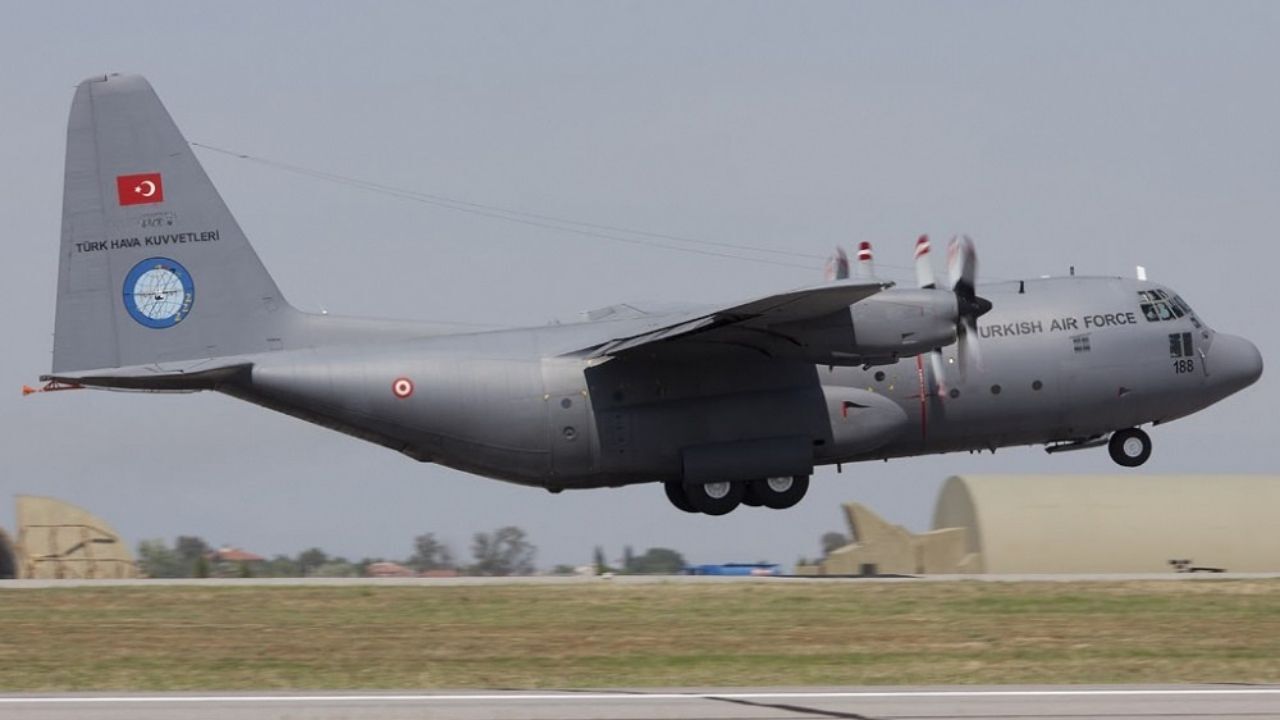 Türkiye'ye ait C130 kargo uçağı Gürcistan'da düştü! İşte o görüntüler
