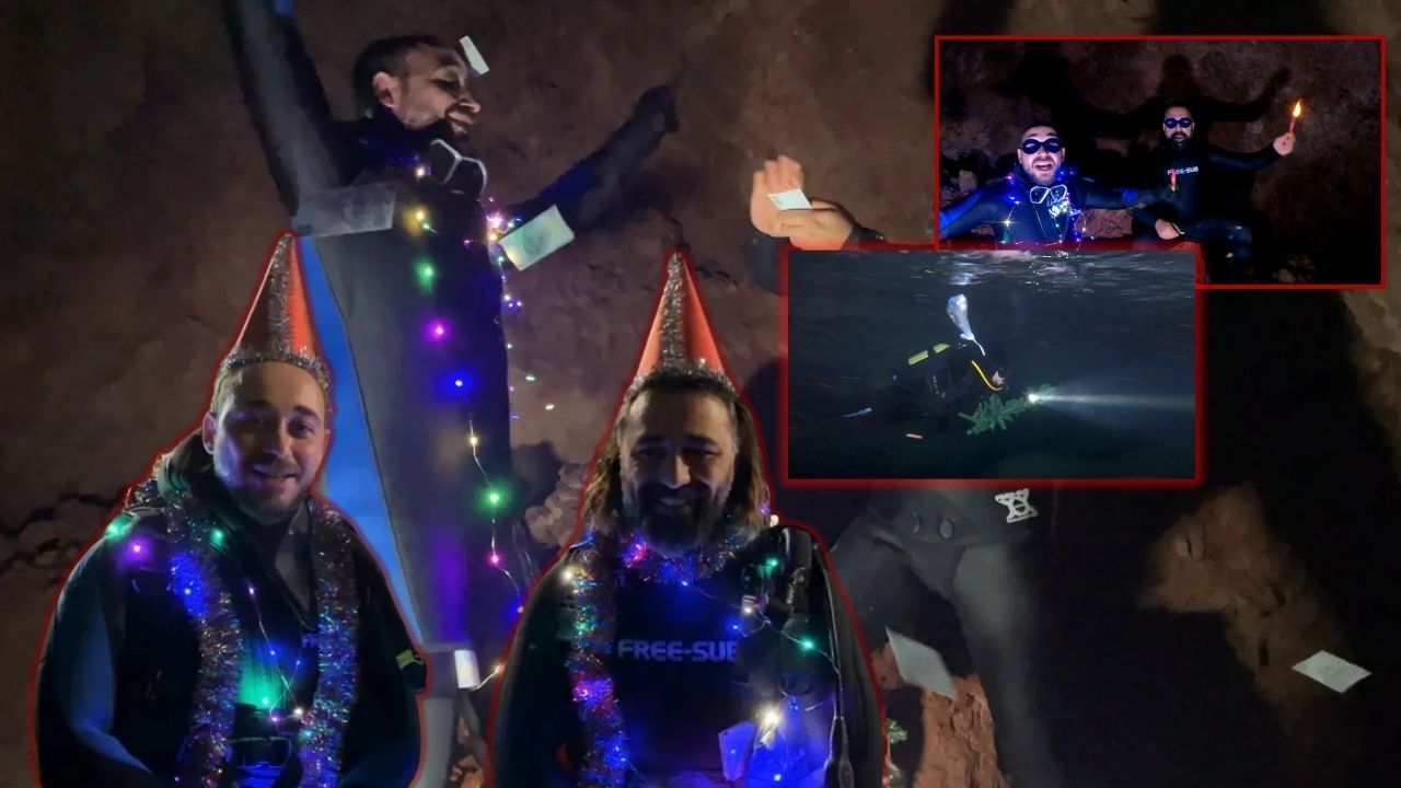 Antalya'da dalgıçlar 2026’ya su altı mağarasında girdi