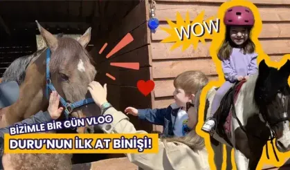 Sürpriz sonlu pazar vlog. Duru ve Doruk ilk defa ata bindi