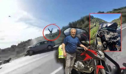 Karşı şeride geçen motorsikletli feci şekilde can verdi! O anlar kamerada