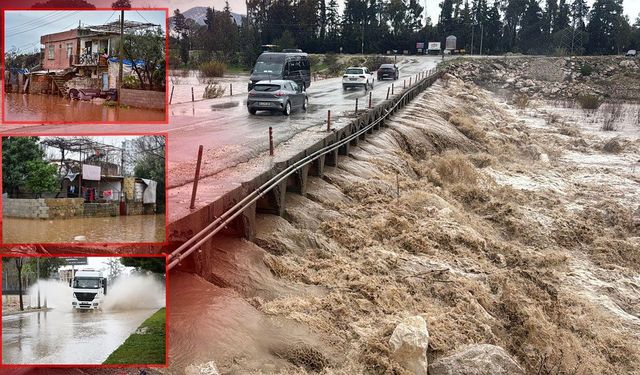 Antalya'da evlerin bahçelerini su bastı!