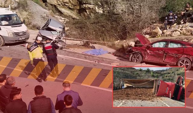 Antalya'da virajı alamayan kamyon 2 aracı altına aldı! 1 kişi hayatını kaybetti