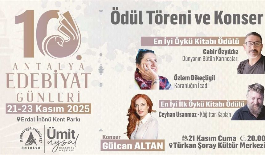 Antalya Edebiyat Günleri 21 - 23 Kasım 2025 Ödül Töreni ve Konser