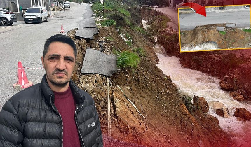 Antalya'da sağanak sonrası yol çöktü: Mahalle sakinleri endişeli!